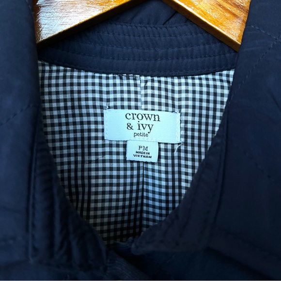 Crown & Ivy Quilted Navy Blue Coat MP - Picture 2 of 7